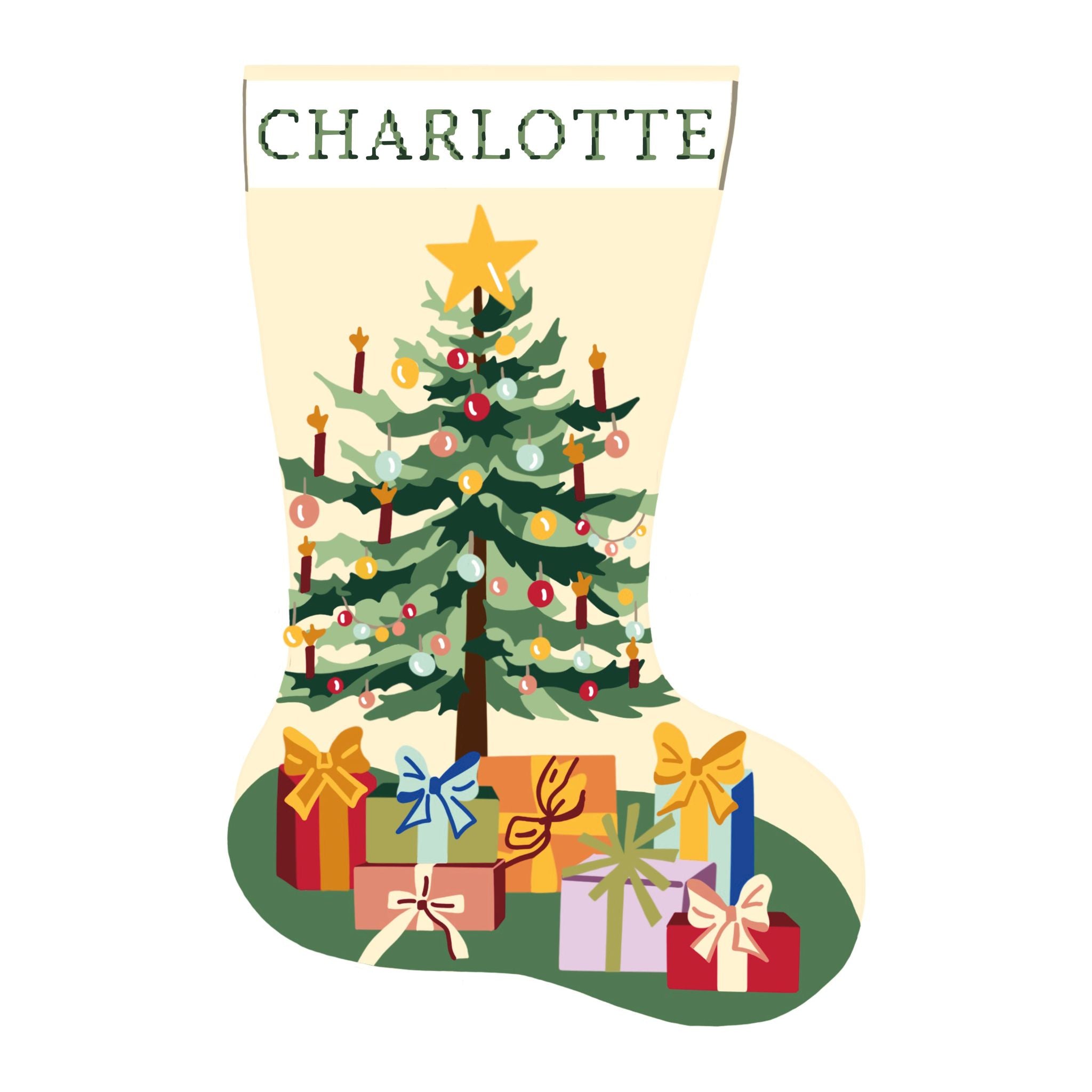 Christmas Tree — Needlepoint Christmas Stocking Kit – Spider Spun