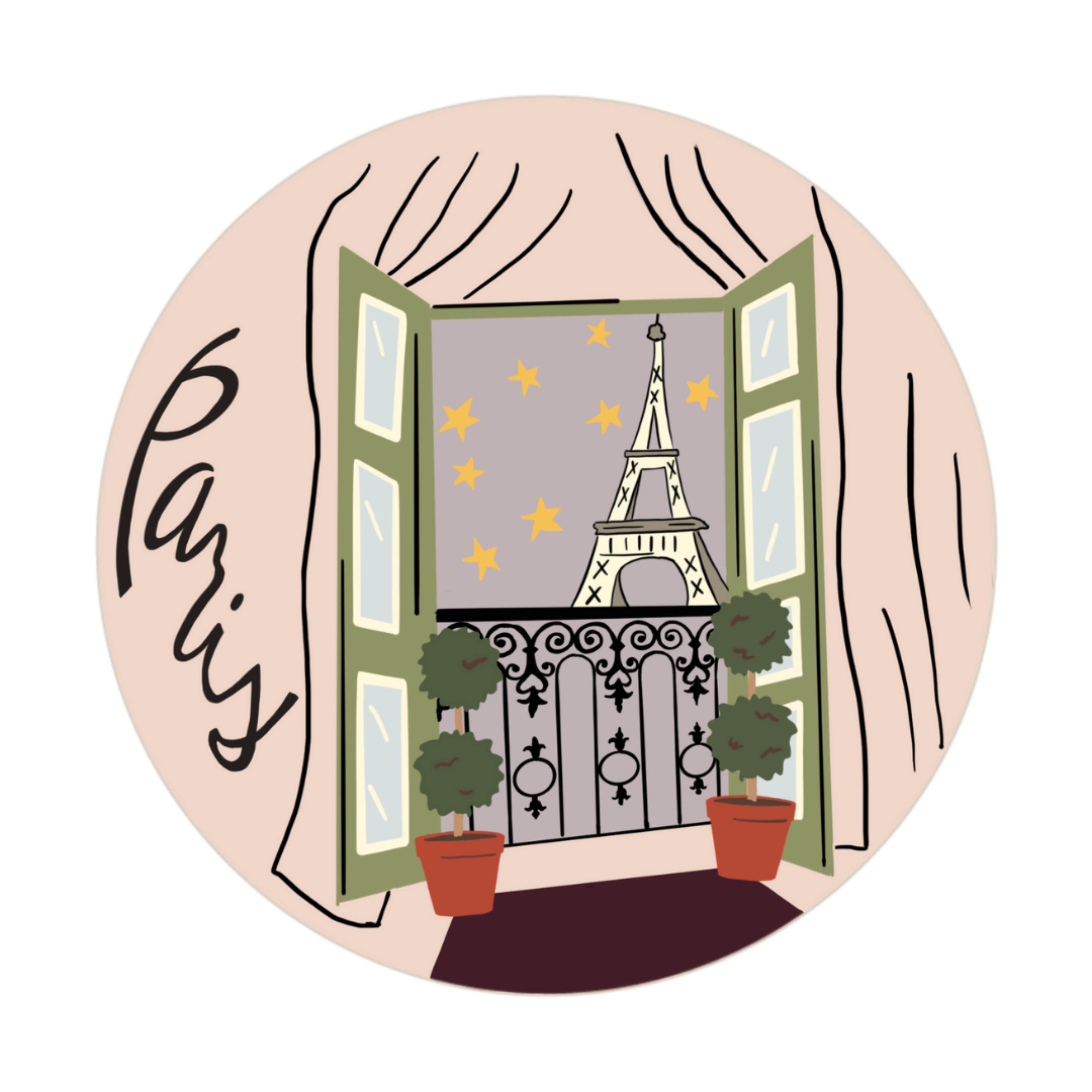 Paris, France — Travel Round Ornament Souvenir Needlepoint Canvas