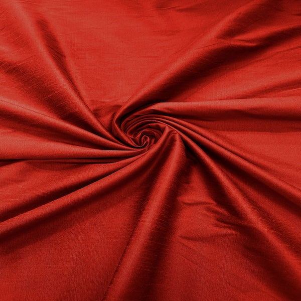 Apple Red Faux Silk Dupioni lining