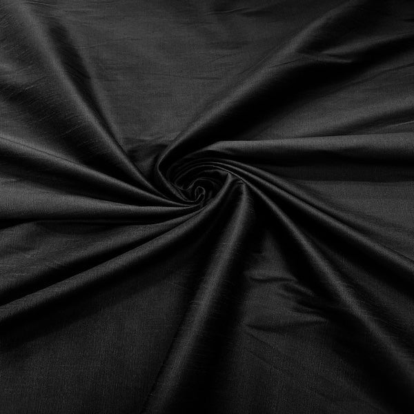 Black Faux Silk Dupioni lining