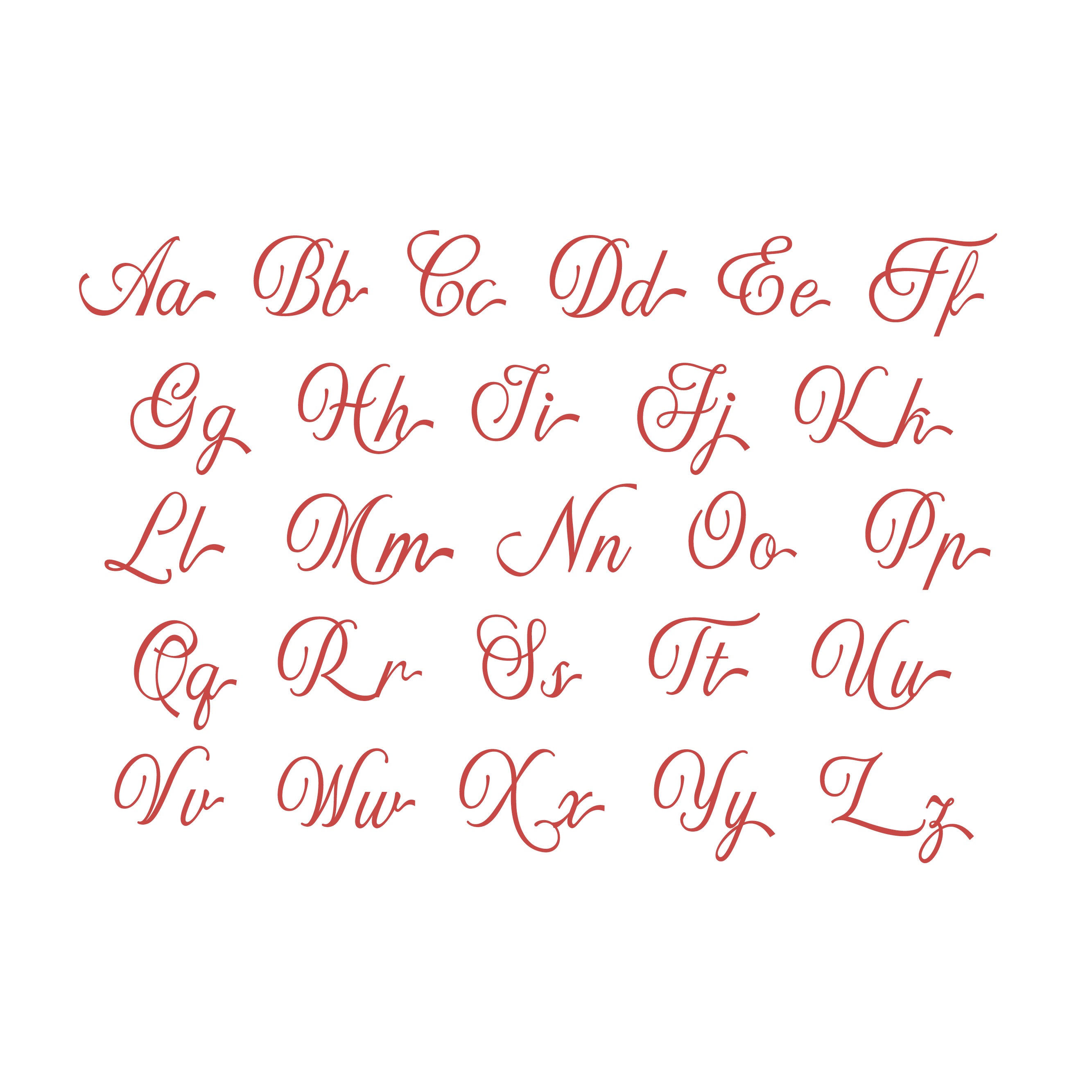Eleanora Script Letters Eleanor - Script Alphabet – Spider Spun