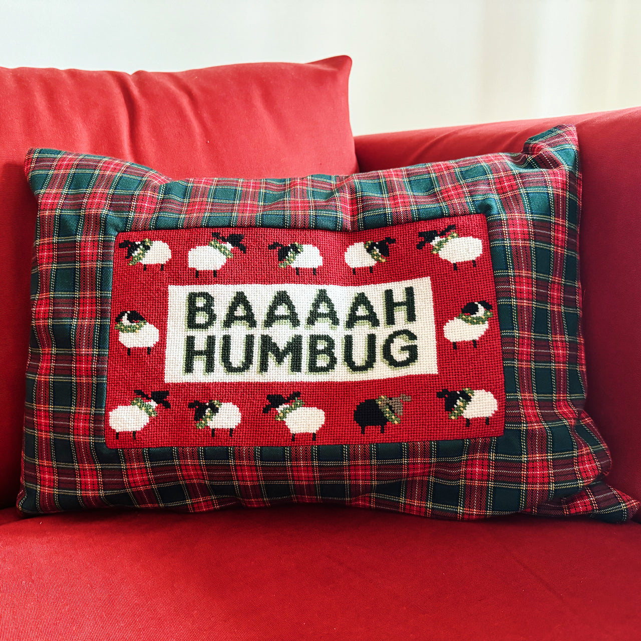 The Bah Humbug Needlepoint Pillow main image 1