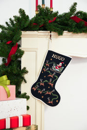 Stitched Stocking - Santa’s Flight