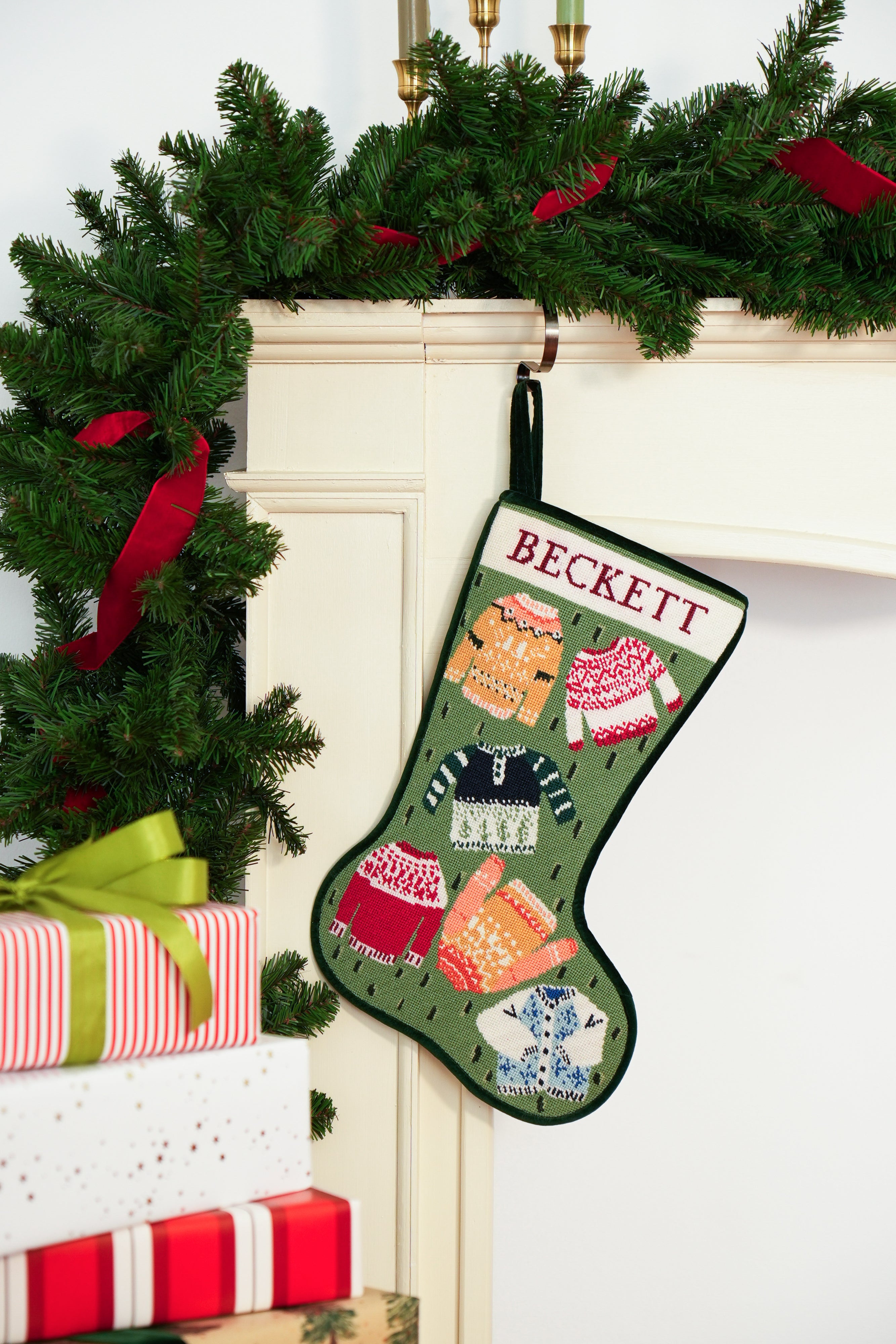 Stitched Stocking - Festive Sweaters