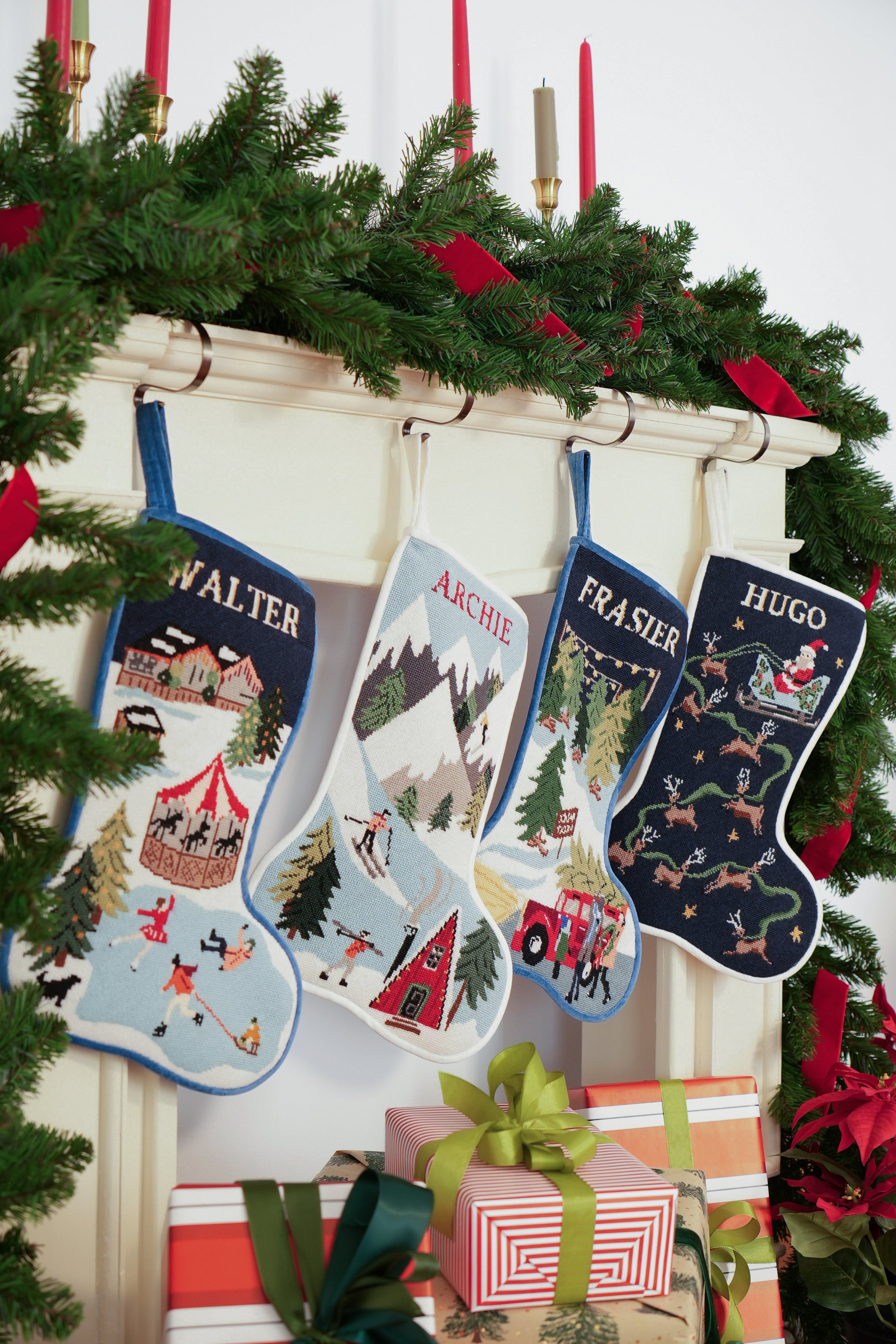 Stitched Stocking - Ski Slopes