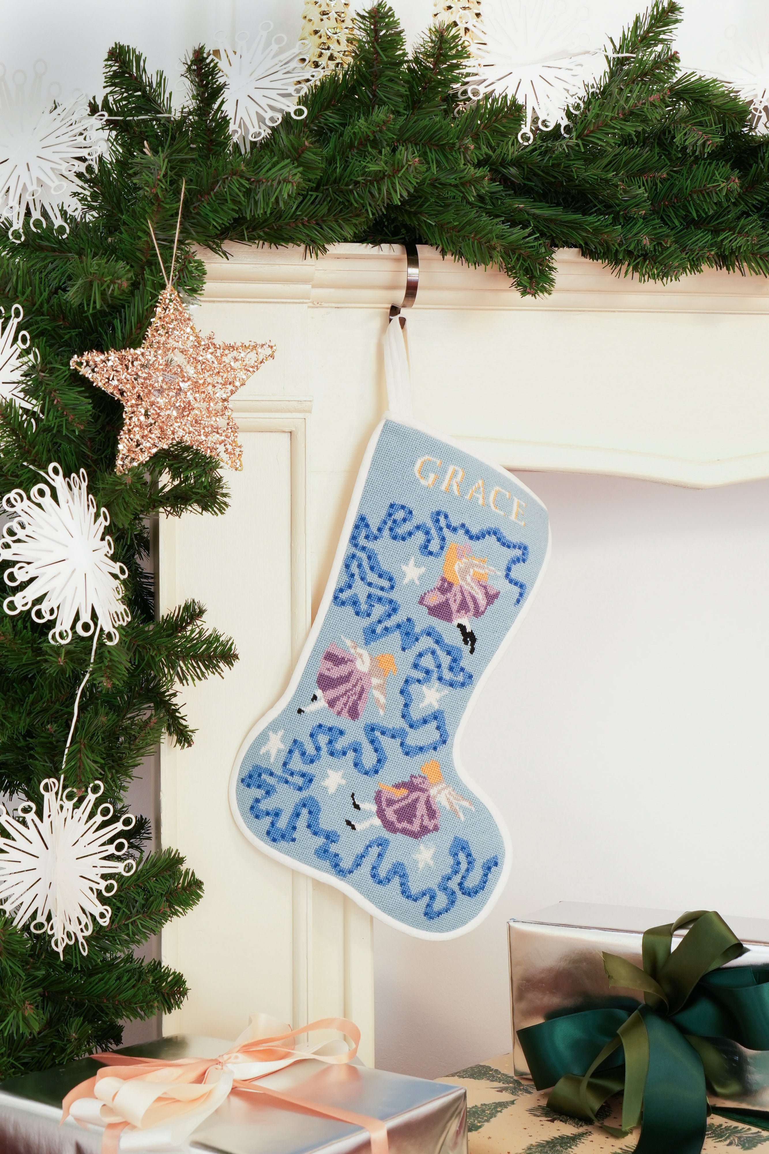 Stitched Stocking - Angels