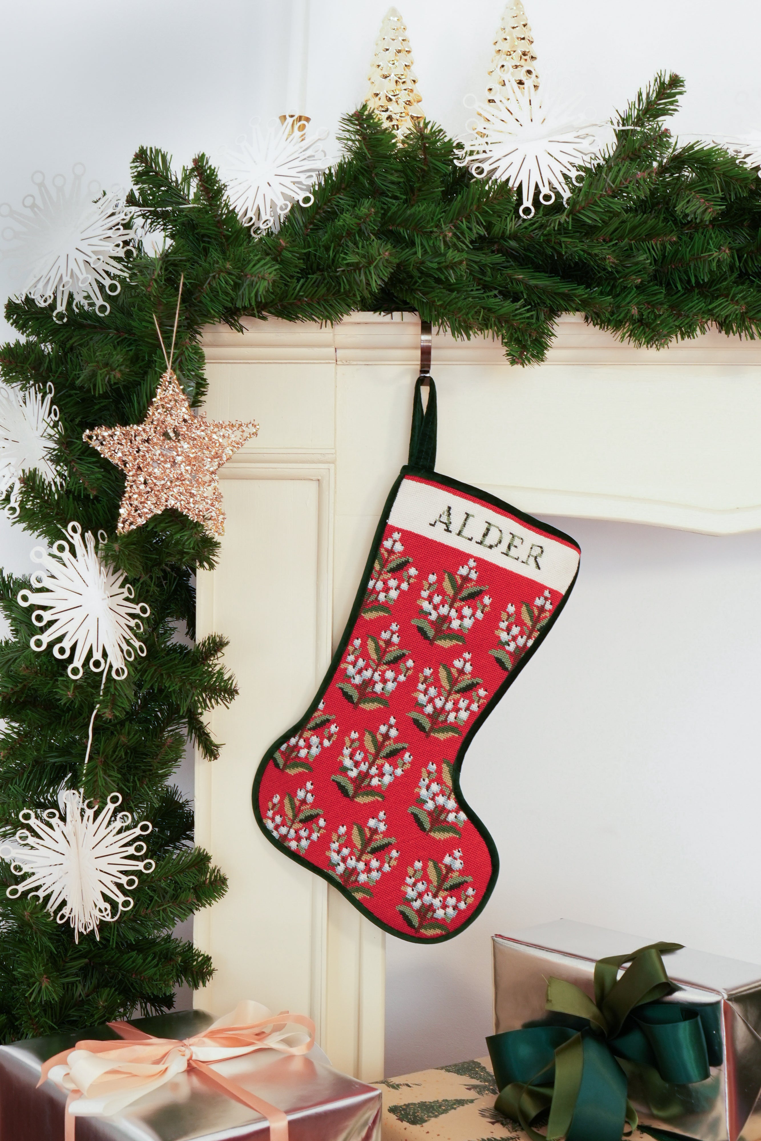 Stitched Stocking - Winterberry