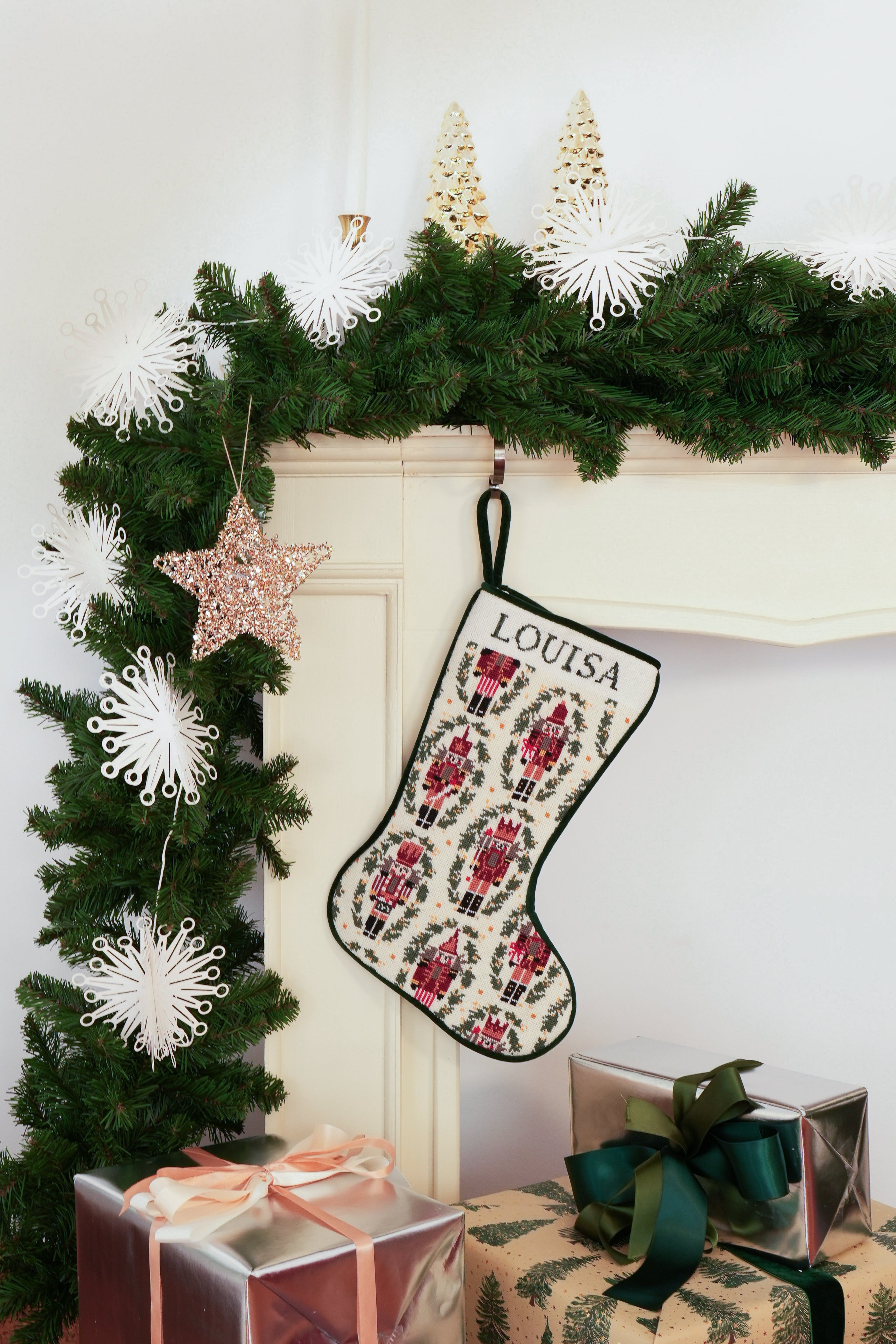 Stitched Stocking - Nutcrackers