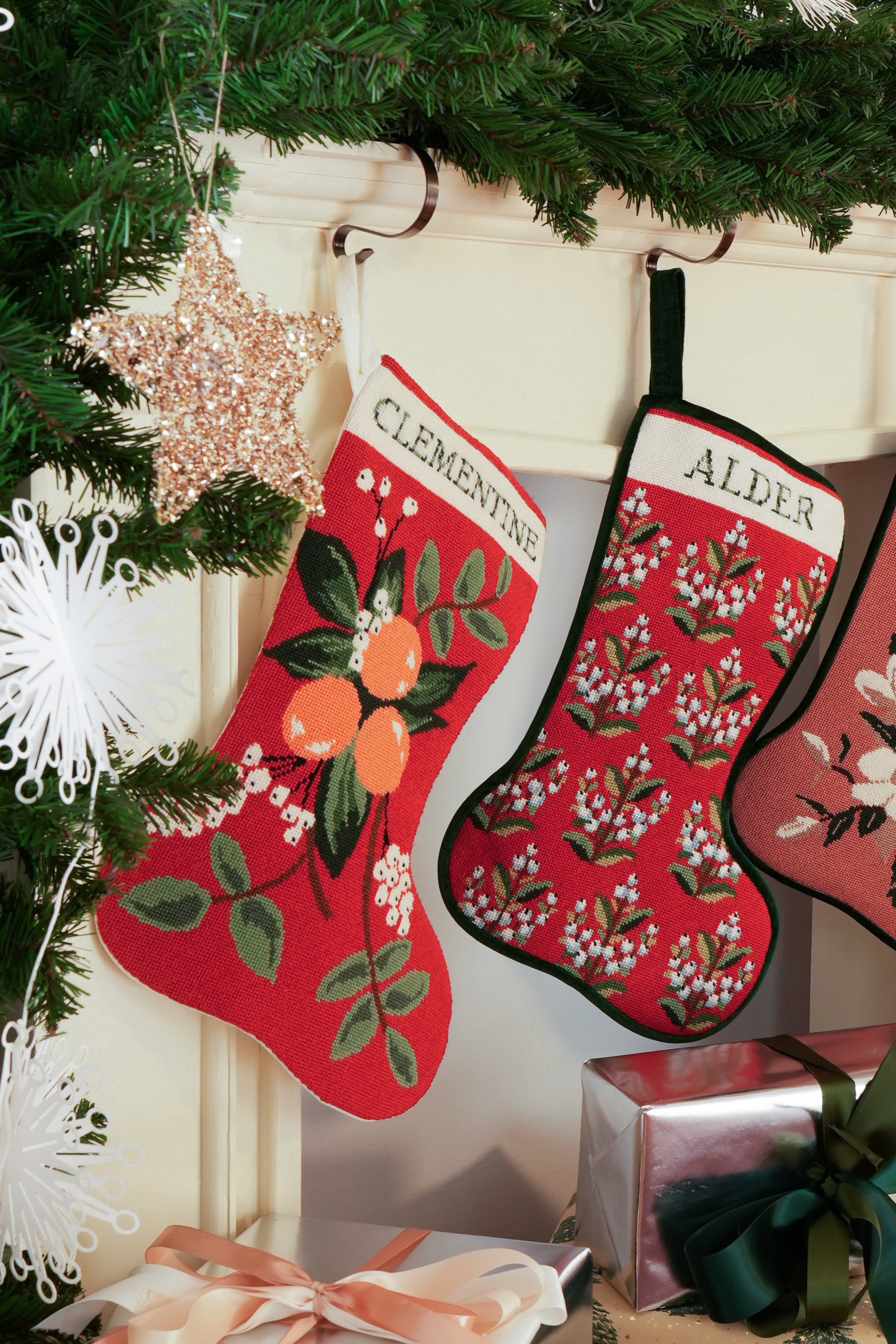 Stitched Stocking - Winterberry