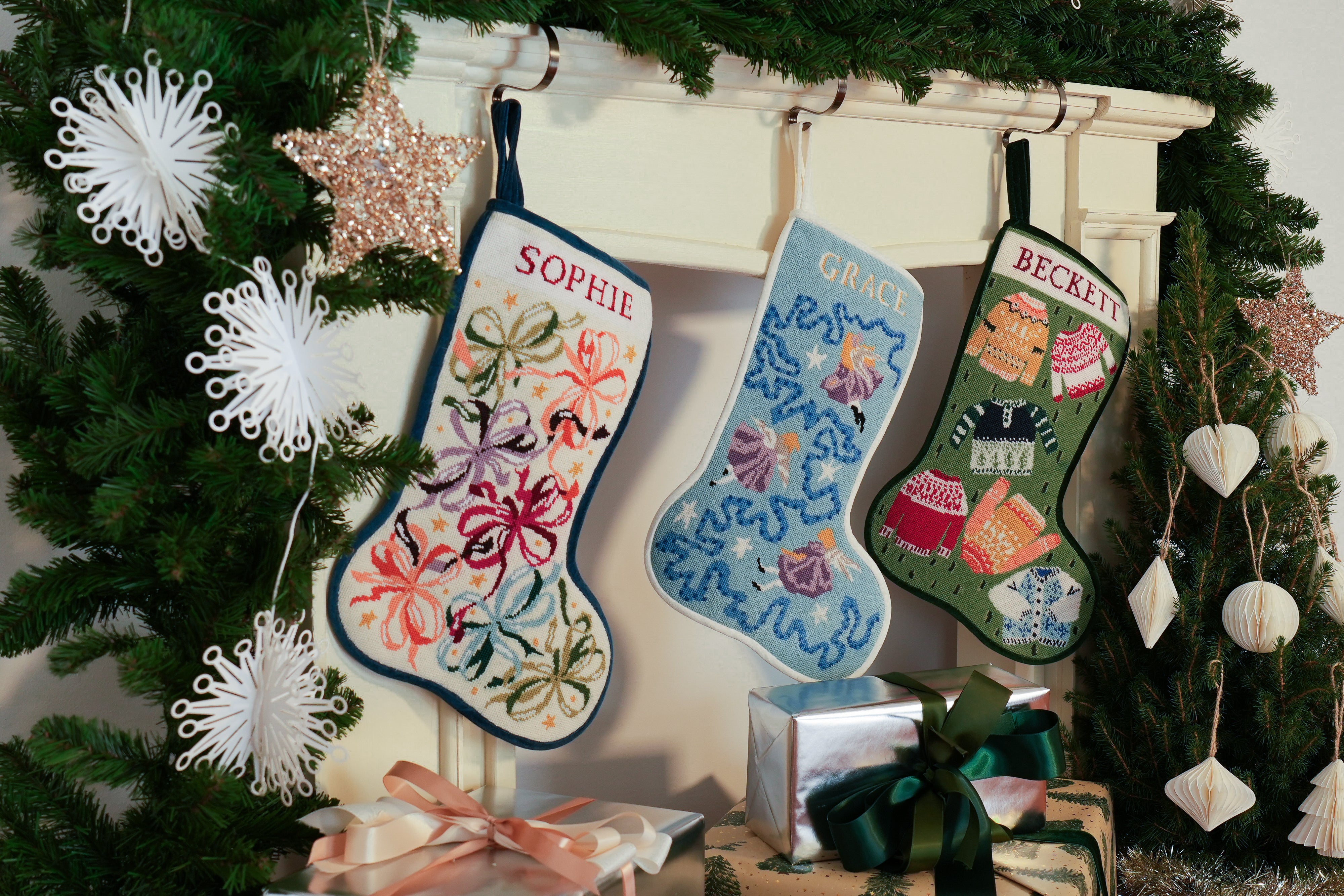 Stitched Stocking - Ribbons