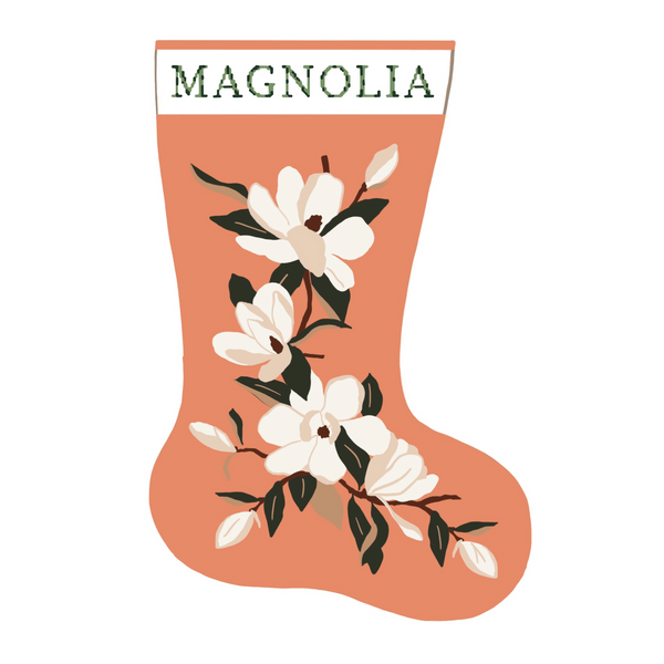 Magnolia — Needlepoint Christmas Stocking Kit – Spider Spun