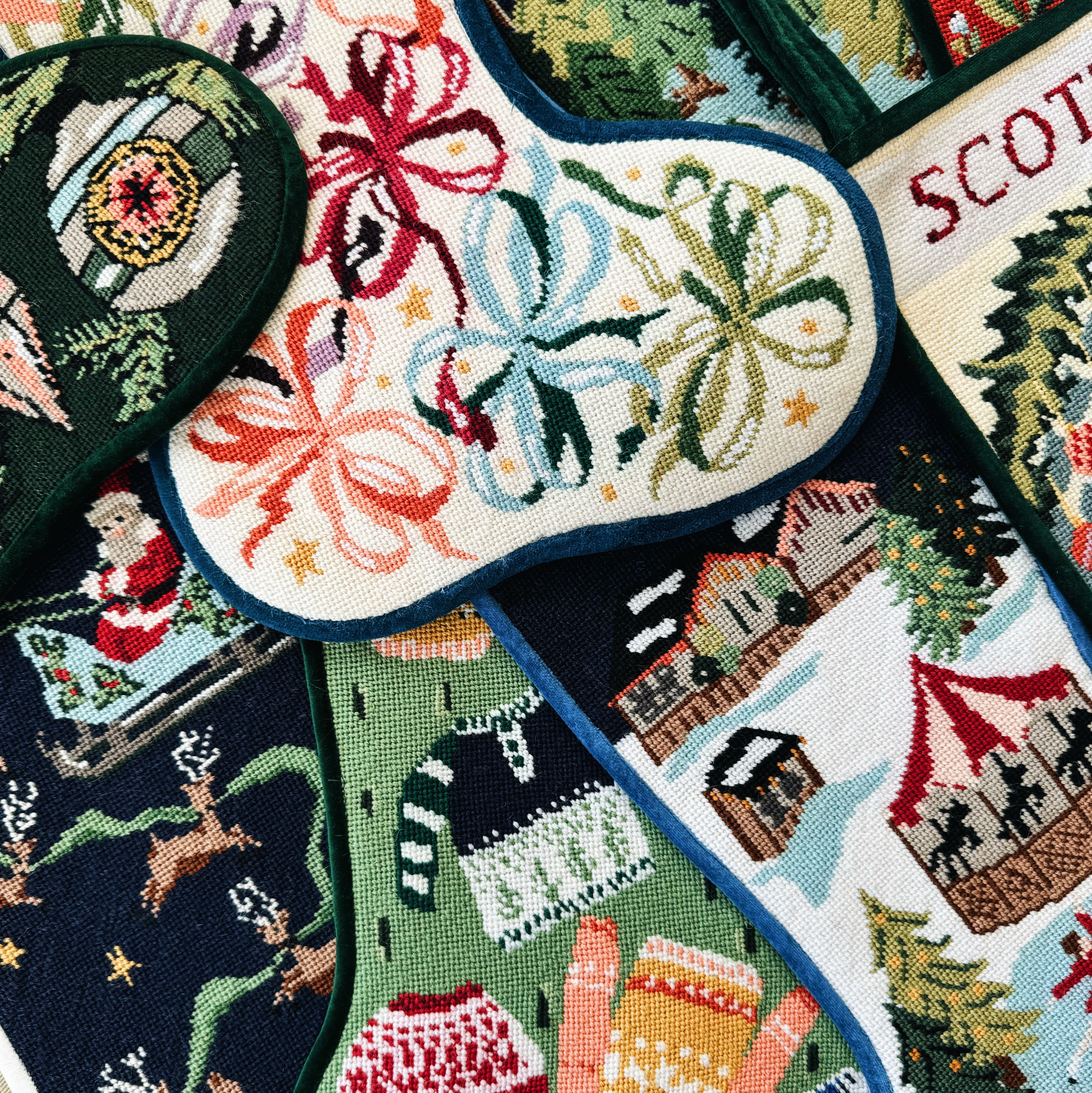 Finished Needlepoint Stocking — Winterberry – Spider Spun